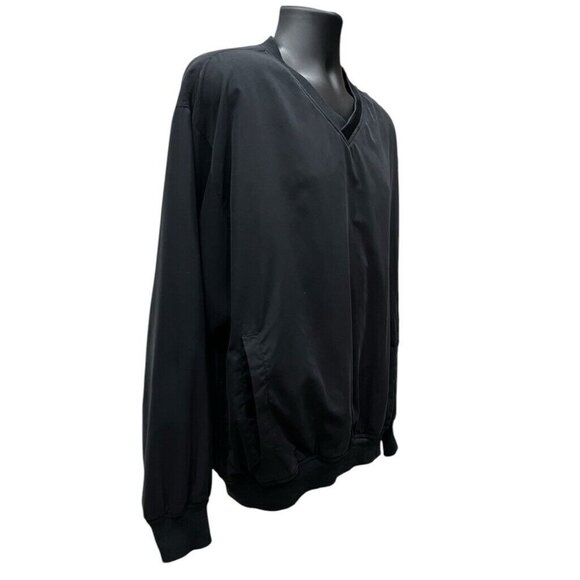 Cabela's Men's Pullover Windbreaker‎ V-Neck Black Size Large Ultra Soft Lined - Picture 2 of 7
